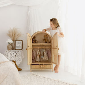 Magnifique armoire en rotin pour vêtements d'enfants, meubles de chambre d'enfant, commode, placard pour enfants - Product Image 4