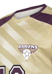 สร้างขึ้นจากผ้าที่อุดมไปด้วยการพิมพ์ที่กำหนดเองและโลโก้ชุดฟุตบอลสโมสรกีฬาการออกแบบที่มีความต้องการสูงที่กำหนดเองทำจากปากีสถาน - Product Image 2