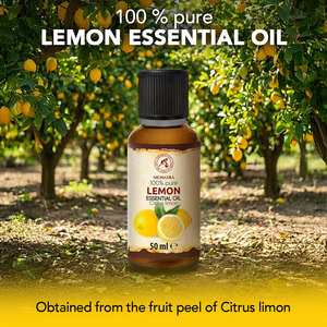 Aromatika 100% Pure Cold Pressed Lemon Peel Essential Oil 50ml Fresh Citrus Fragrance Natural Aromatherapy for Oily Skin - Product Image 1