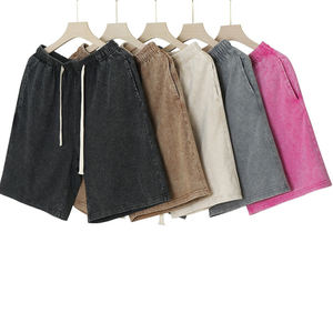 High Quality Luxury Brand <b>Plus</b> <b>Size</b> Drawstring <b>Elastic</b> <b>Waist</b> Cotton Casual Washed Vintage Designer Oversized <b>Shorts</b> DDP shipping - Product Image 1