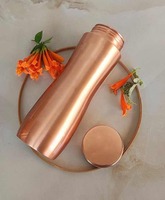 Bouteille d'eau en cuivre pur à 100 %, 1000 ml, logo personnalisé, isolation thermique 12-24 heures, idéale pour les fêtes, boîte cadeau incluse, Inde