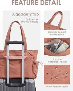 Túi xách nữ nhẹ, cỡ lớn, chống thấm nước, kiểu may chần bông, có ngăn đựng laptop, dùng hàng ngày và đi du lịch - Product Image 6