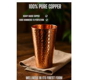 Motif martelé de gobelet en cuivre parfait pour une expérience de boisson pure et un goût naturel - Product Image 1