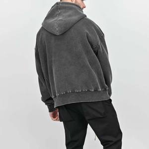 2025 broderie dernière conception sweats à capuche à séchage rapide broderie pull Style lavage à l'acide Vintage coton Streetwear sweats à capuche basiques - Product Image 5