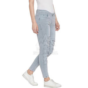 Diseñe sus propios pantalones vaqueros ligeros para mujer, gran oferta, pantalones vaqueros ajustados de mezclilla hechos para mujer - Product Image 2