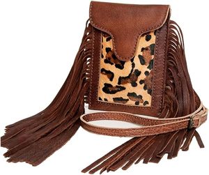 Bolso de cuero de piel auténtica de vaca hecho a mano, bolso de cuero de piel para ocultar el pelo, bolso multicolor para teléfono, bolsos de cuero - Product Image 5