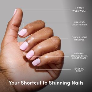 Ongles press-on extra courts brillants, <span class=keywords><strong>kit</strong></span> complet 30 pièces, rose bonbon, 15 tailles, faux ongles brillants à coller, vente en gros - Product Image 3