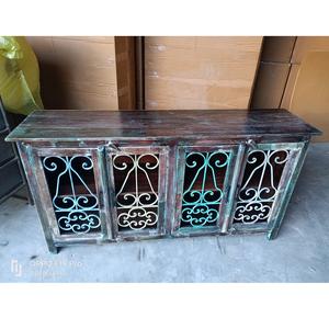 Aparador Industrial Vintage, muebles de comedor rústicos, 2 tamaños, puerta de hierro forjado, gabinete de buffet para almacenamiento de la India - Product Image 2