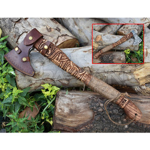 ขวานไวกิ้งทำด้วยมือด้ามจับไม้ด้ามมีดโกนคมกำหนดได้เองกลางแจ้งตั้งแคมป์ - Product Image 5