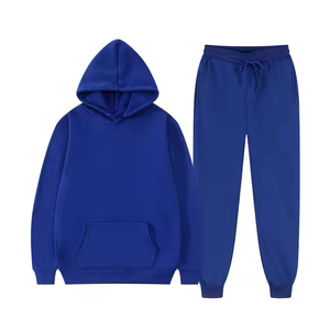 Unisex Distressed <b>Patch</b> Streetwear 100% Cotton Heavyweight Man Sweat Suits Plus Size Two-Piece Set Winter - Product Image 1