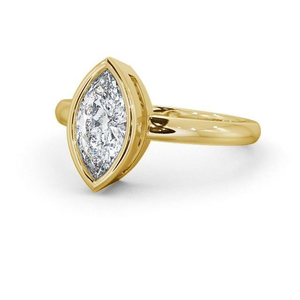 Anillo de Boda Minimalista de Oro Sólido de 14K con Diamante Marquise Cultivado en Laboratorio, Anillo Solitario para Uso Diario, Anillo de Boda para Mujer - Product Image 5