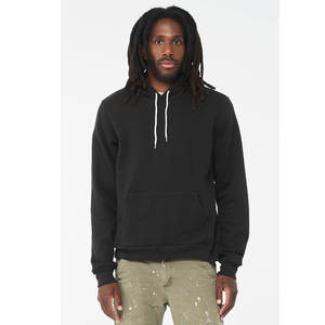 Sudadera con capucha de invierno negra Unisex 52% Airlume algodón 48% poliéster ajuste cómodo suave cálido sudadera de lana con cuentas - Product Image 4