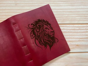 Journal en cuir d'art tête de lion personnalisé Cadeau de Noël unique Journal animalier lié en spirale pour signe d'horoscope Lion - Product Image 4