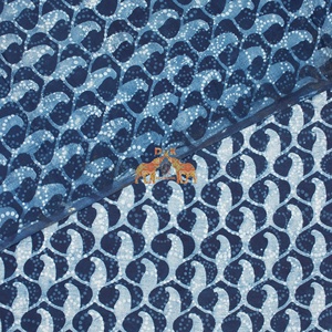 Nueva Tela Estampada en Bloque con Diseño Floral, 100% Algodón Orgánico, para Ropa de Cama - Product Image 2