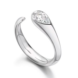 Latest Collection Pear Cut VVS Moissanite Diamond 925 Sterling Silver <b>Statement</b> <b>Ring</b> IGI Certified Party Wear Evening Wedding - Product Image 1