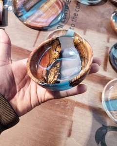 Most Selling Product Resin Designer Serving <b>Bowl</b> Home Hotel Restaurant Usage Food Wooden <b>Deep</b> <b>Bowl</b> Resin Finishing - Product Image 3