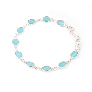 Pulsera de piedras preciosas de amazonita de Plata de Ley 925 con incrustaciones de ajuste de bisel Pulsera de moda Pulsera única para regalo de boda. - Product Image 2