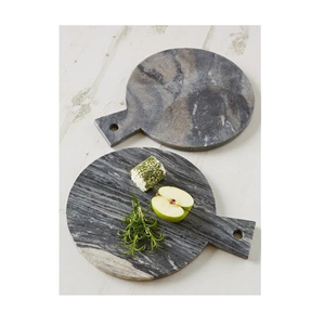 Planche à découper en marbre Design de ligne en laiton avec poignée Planche à découper en marbre pour fruits utilisés - Product Image 4