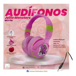 <b>Bluetooth</b> Headphones for Children, Corn Design, FM Radio and 3.5mm <b>Aux</b> Input, BEJ-110 - Assorted Colors - Product Image 2