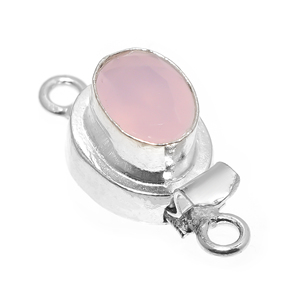 PREM bhaya โรสควอตซ์1-2กล่องเข็มกลัด23X11X10MM ชุบเงิน18K ชุบทองเครื่องประดับทำเข็มกลัด B618-Rose - Product Image 1