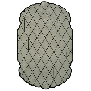 Tapis en laine bleu bohème Jaipur Wunderkammer, tufté à la main, rectangulaire 9x12, pour salon, entrée ou chambre - TRA-13448 - Product Image 1