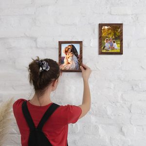 5x7 <b>Picture</b> <b>Frame</b> Brown Set of 7 <b>Rustic</b> Walnut-Color Photo <b>Frames</b> 5 by 7 for Wall or Tabletop - Product Image 3