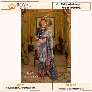 Lancement du nouveau design Mangalkari Smoothy Printed Patola Silk avec Designer Border Saree au prix de gros - Product Image 3