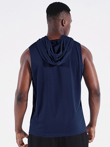 Débardeur à capuche pour hommes, sans manches, tactique, de sport, de musculation, coupe ajustée, streetwear, pour l'entraînement - Product Image 2