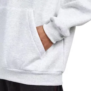 Men's Light Gray Hooded Sweatshirt Regular Fit Solid <b>Colour</b> Casual Fleece Hoodie With Front Pocket Autumn Wear 2027 - Product Image 5