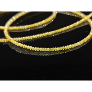 Colliers de haute qualité en perles de diamant facettées en forme de rondelle, diamant jaune - Product Image 3