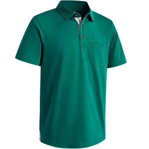 Polos personalizados para hombre con logotipo bordado de algodón o tela de ajuste seco OEM disponibles a granel - Product Image 1