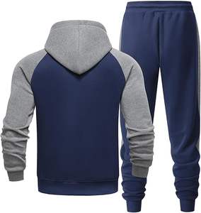 Ensemble survêtement 2 pièces pour homme, sweat à capuche zippé, jogging athlétique, tenue décontractée avec poches - Product Image 2