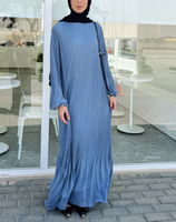Robe musulmane YKD083 pour femmes, vêtements islamiques, hijabs, robe bleue ample traditionnelle, jupe large et fluide, élégante