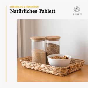 Bandeja tejida Bandeja de almacenamiento de mimbre de madera rectangular tejida a mano para café/desayuno/postre/fruta/Pan Color primario por HF CRAFTS - Product Image 3