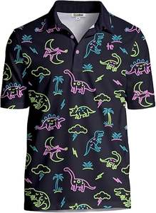 Chemise Polo Homme Respirante à Imprimé Ethnique, Col Montant, Manches Courtes, Tricotée, Boutonnage Simple, Décontractée, Printemps-Été, pour les Vacances - Product Image 2