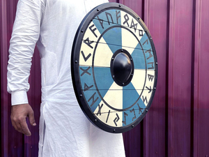 Comprar Escudo Guerrero Medieval Escudo vikingo de madera Escudo redondo Pintado Vikingo Mejor calidad Para la venta a mano MARICLES - Product Image 5