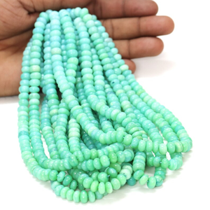 Perles Rondelles en Quartz Arc-en-ciel Vert Kelly, Qualité AAA, Lisses, 7-8mm, 15 Pouces/brin pour la Fabrication de Bijoux - Product Image 1