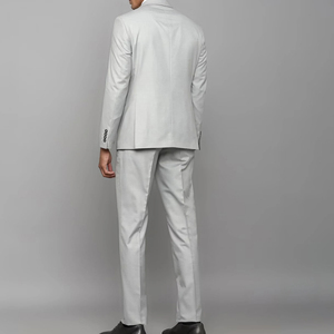 Nouveautés Costume de mariage pour homme 3 pièces Coupe ajustée Smoking à double boutonnage Fermeture éclair Anti-froissement Laine Tenue de bureau professionnelle - Product Image 3