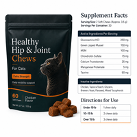 Complément alimentaire pour la santé des articulations des chats, marque privée, extra fort, soulage la raideur, améliore la mobilité, avec glucosamine, MSM, chondroïtine, sous forme de comprimés à mâcher