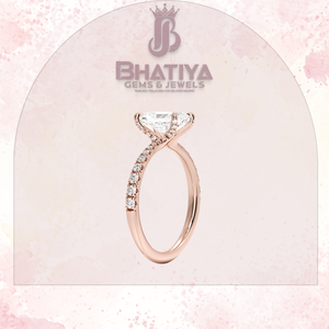 Radiant Cut 1-3 CT Center Stone Lab Grown Diamonds Bague de fiançailles 10K 14K 18K IGI Certified Solitaire Ring - Product Image 4