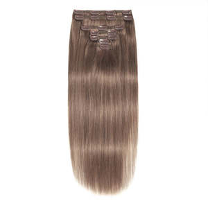 คลิปต่อผม 8A สีน้ำตาลประกายเทา 17 นิ้ว ผมแท้แบบเรมี่ ลอนบอดี้เวฟ - Product Image 4