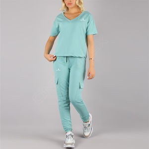 Ensemble survêtement pour femmes Logo personnalisé Couleur solide Vêtements de sport d'hiver décontractés Pantalon de survêtement pour femmes Ensembles 2 pièces - Product Image 1