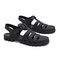 Sandales romaines minimalistes d'été pour femmes avec fermeture à boucle, en PVC, à semelle plate, imperméables, tendance et polyvalentes, type Jelly Shoes