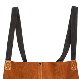 Delantal de cuero de vaca natural cosido doble mono de traje de soldadura de 3 bolsillos con correa de lazo 24x36 pulgadas para uso en exteriores - Product Image 5