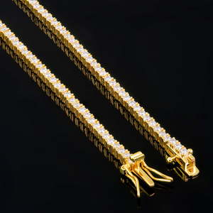 Bracelet Tennis en Argent Sterling 925 Plaqué Or avec Moissanite, Style Hip Hop, Idéal pour Mariage et Fêtes, Bijou Chaîne Fine et Maillons - Product Image 4