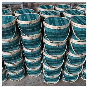 Panier en bambou tissé traditionnel, boîte cadeau du Vietnam, cadeau écologique et pique-nique, boîte cadeau tissée avec poignée pour le Nouvel An lunaire - Product Image 2