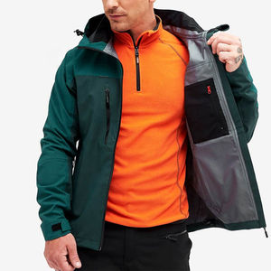 Veste Softshell légère pour hommes OEM pour hommes Vestes d'extérieur imperméables à col haut avec fermeture éclair et conception personnalisée grande taille - Product Image 5