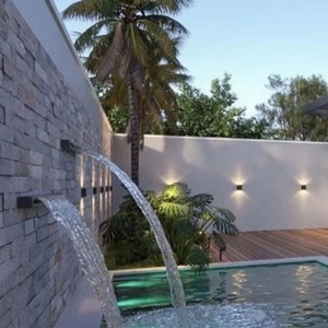 Boquilla de hoja de agua de acero inoxidable de 1 pie Cascada LED de acero inoxidable para piscinas y fuentes (HF076) - Product Image 5