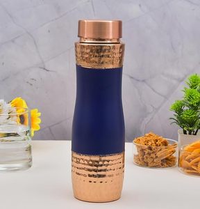 Bouteille étanche en cuivre imprimée élégante, fabriquée à la main, hydratation écologique pour boissons chaudes et froides et eau bouillante - Product Image 1