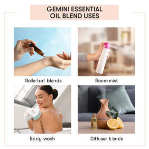 Huile Corporelle Signe Astrologique Gémeaux avec Encens, Ylang-Ylang, Melaleuca, Géranium pour Hydrater, Éclaircir et Raffermir - Product Image 3